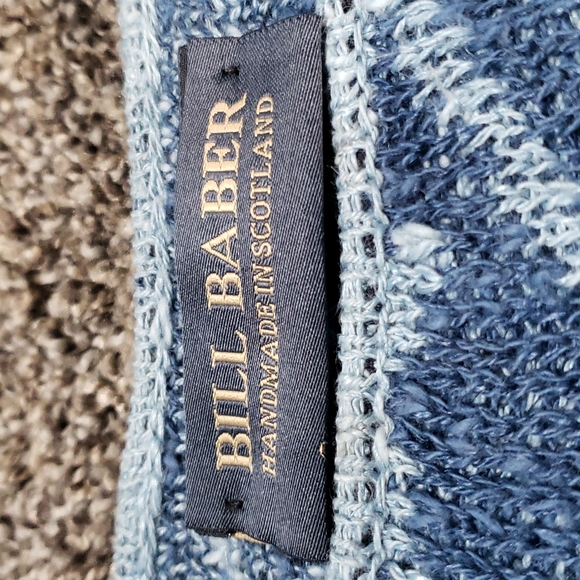 Bill Baber Scottish Handmade Blue Pullover Knit Sweater L/XL - Picture 4 of 16